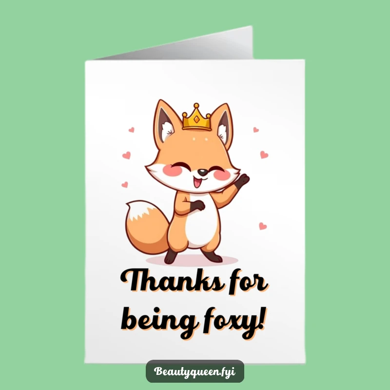 Free Printable Fox Thank You Card: Goofy Downloadable Gift for Expressing Gratitude