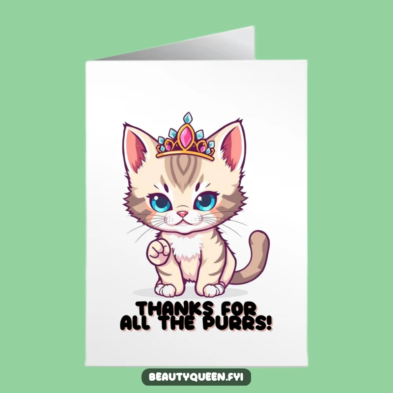 Free Printable Kitten Thank You Card: Funny Diva Thanks Digital Download Gift
