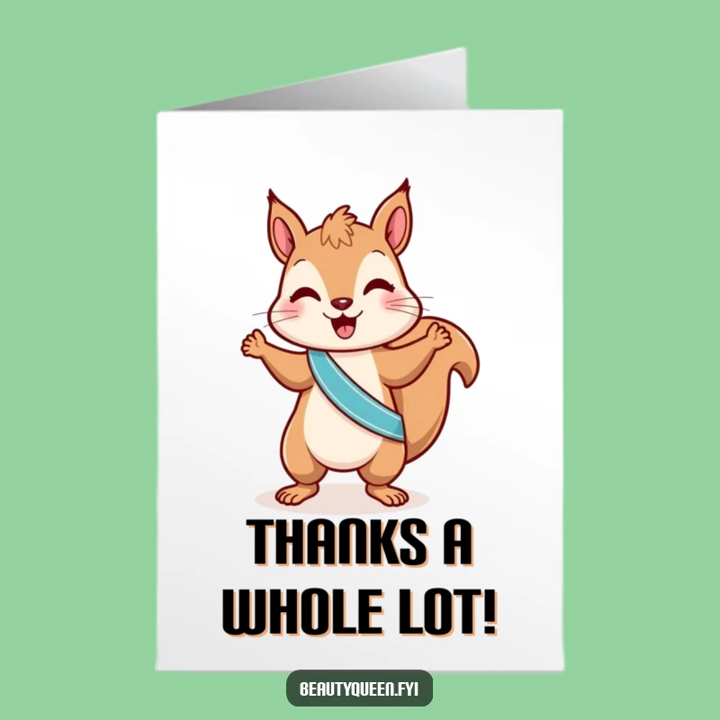 Free Printable Squirrel Thank You Card: Dancing Nut for a Fun Downloadable Gift