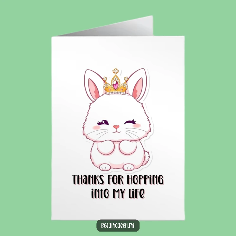 Free Printable Thank You Card: Bunny Kiss, Cute Downloadable For Expressing Gratitude
