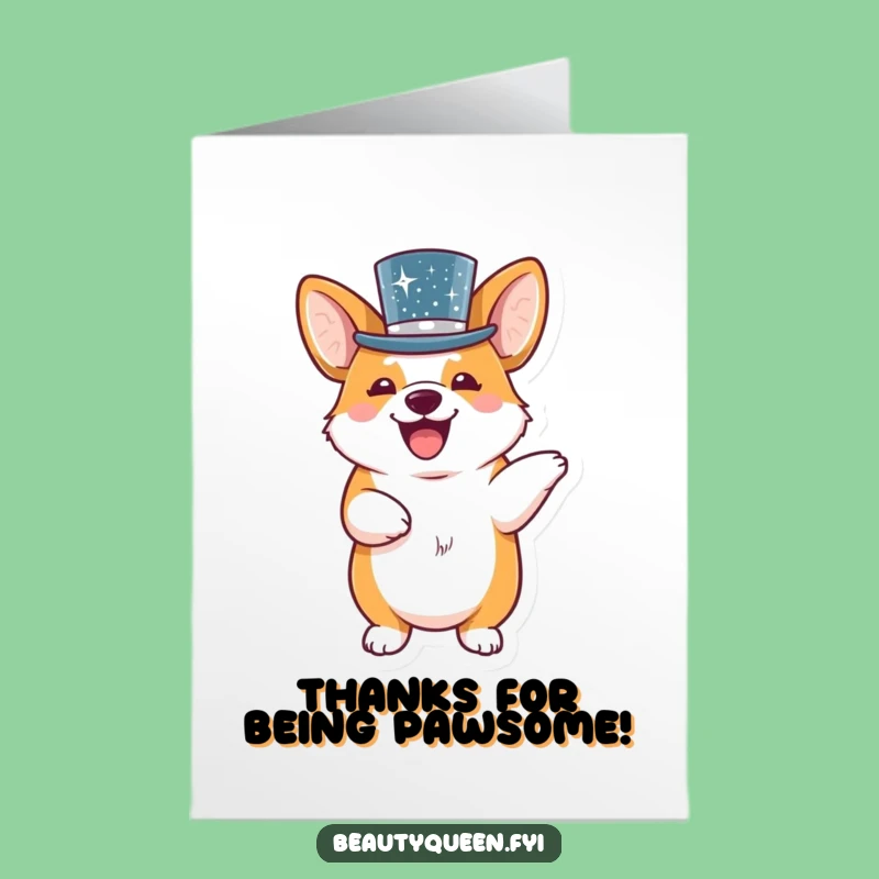 Free Printable Thank You Card: Corgi's Dance of Gratitude, Funny Downloadable for a Heartfelt Thanks