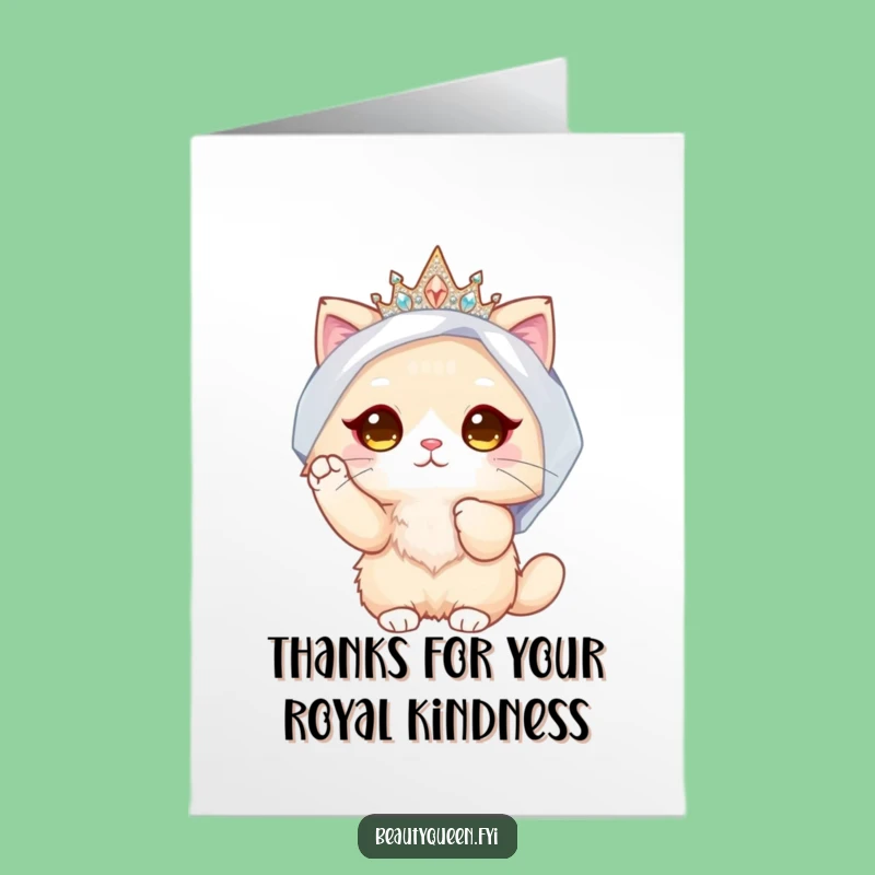Free Printable Thank You Card - Funny Cat Bride Design, Downloadable Gift