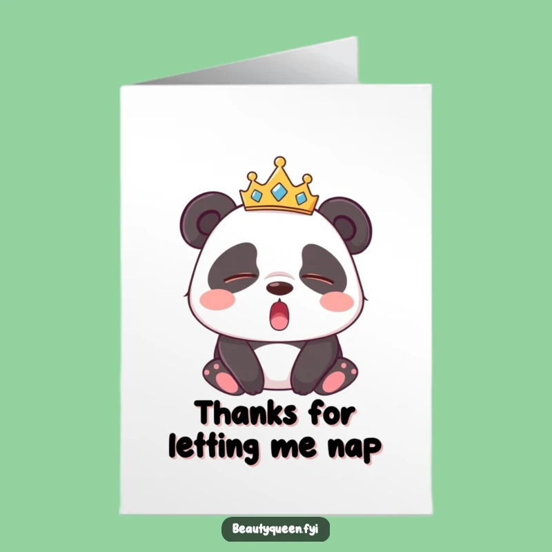 Free Printable Thank You Card - Funny Sleepy Panda Design, Downloadable Gift