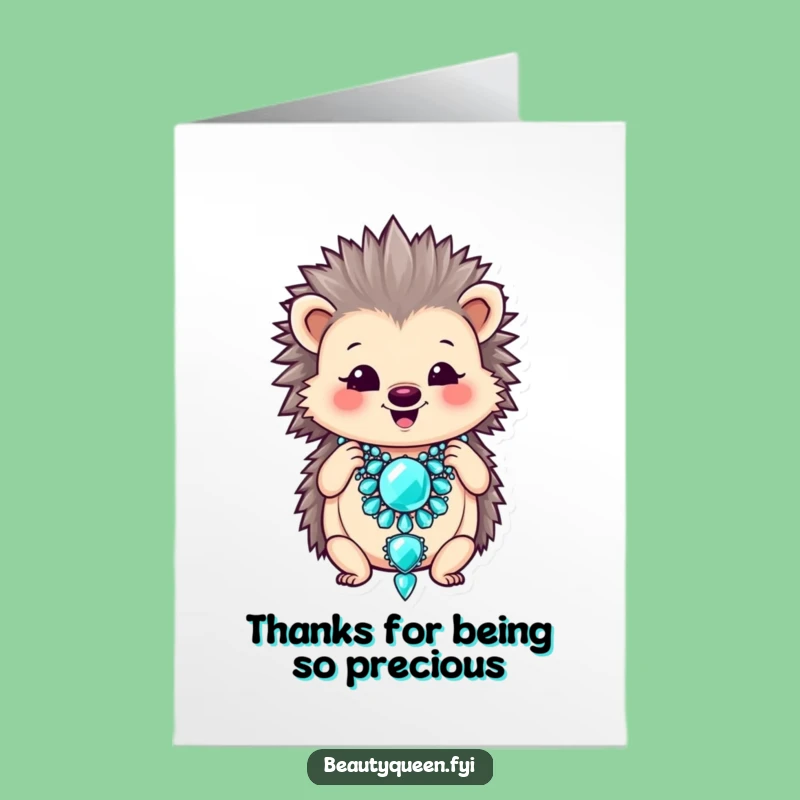 Free Printable Thank You Card: Hedgehog Sparkle, Dazzling Downloadable For Gratitude