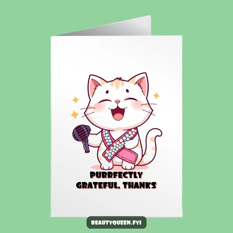 Free Printable Cat Thank You Card: Giggling Diva for a Musical Downloadable Gift