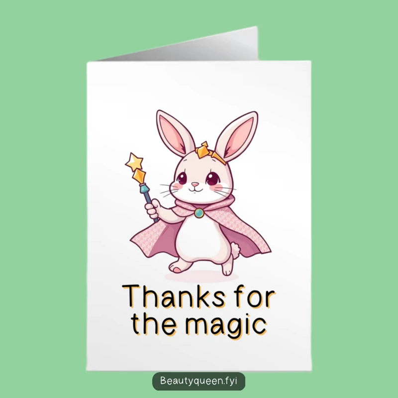 Free Printable Thank You Card: Bunny Cape Scepter, Funny Gratitude