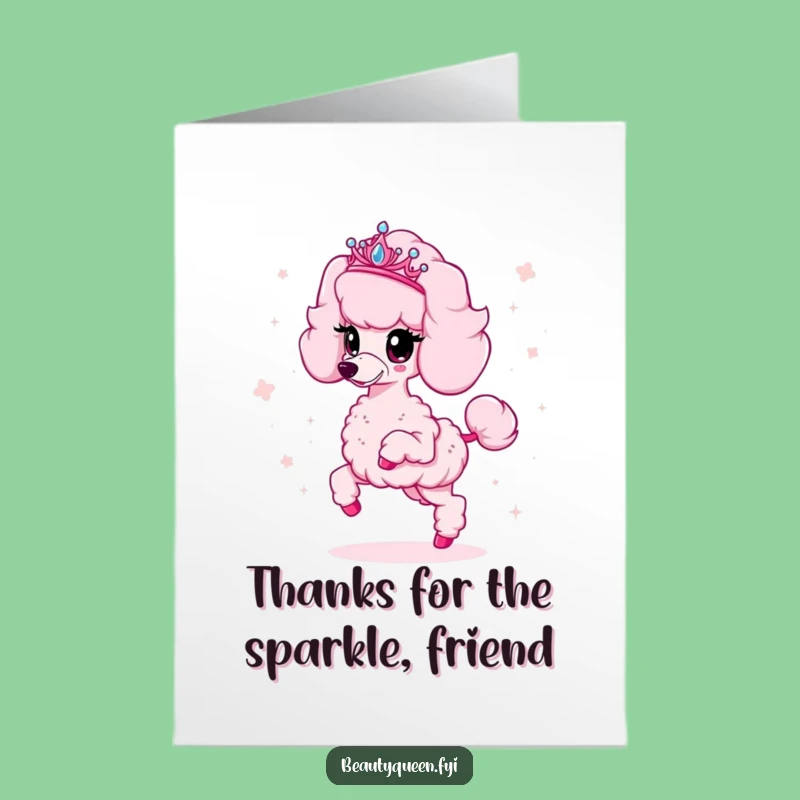 Free Printable Thank You Card: Poodle Sparkle Thanks Funny Downloadable Gift