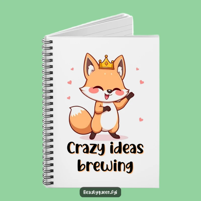 Funny Fox Notebook: Whimsical Dancer Journal, Crown Askew, Perfect for Ideas