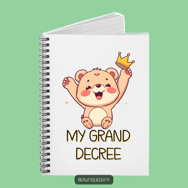 Funny Bear Cub Crown Notebook: Joyful King Cub Journal Funny Gift