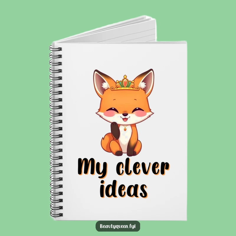 Funny Fox Diadem Notebook: Chic & Clever Fox Journal Funny Gift