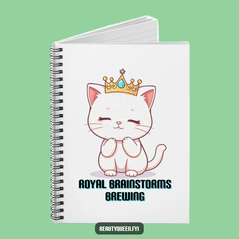 Funny Kawaii Cat Crown Curtsy Notebook: Feline Thoughts Journal, Hilarious Gift
