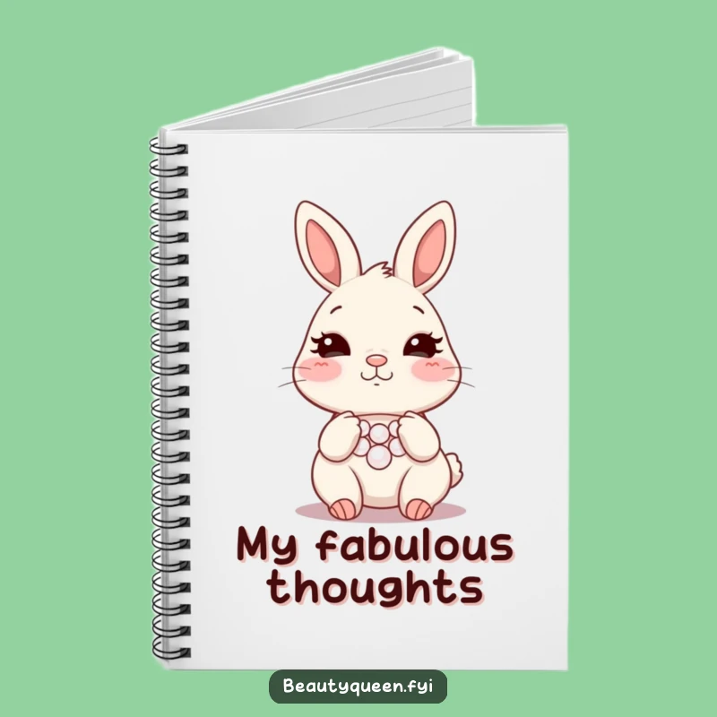 Funny Bunny Necklace Notebook - Blushing Rabbit Journal - Perfect Humorous Gift