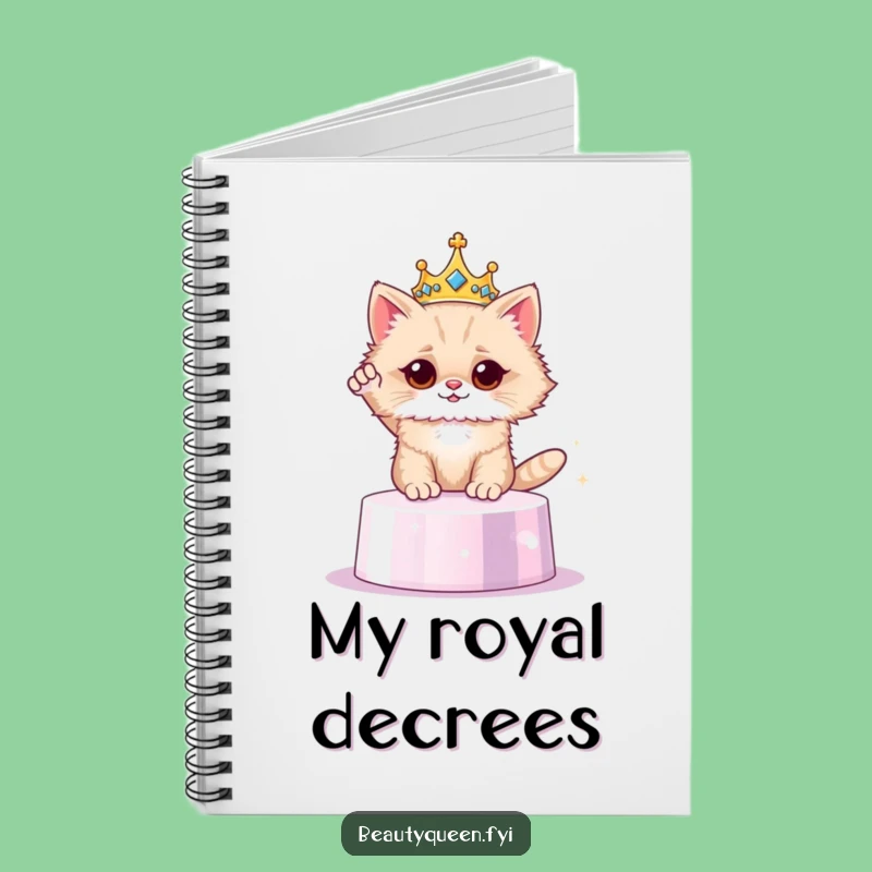 Funny Cat Crown Notebook - Regal Feline Journal - Perfect Humorous Gift