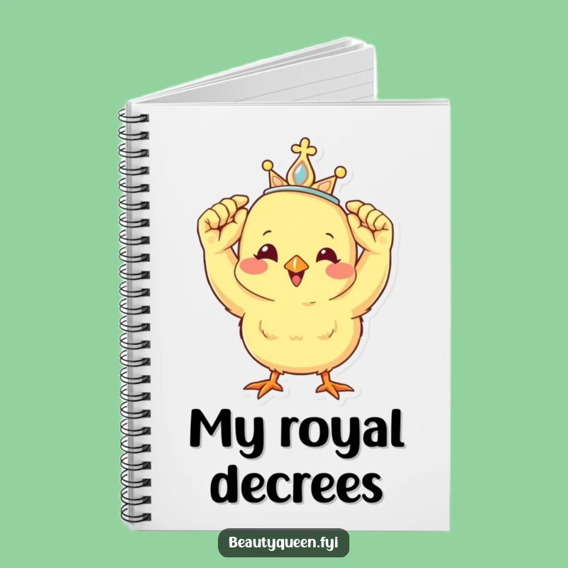 Funny Chick Tiara Notebook: Cheerful Royal Notes - Journal Gift