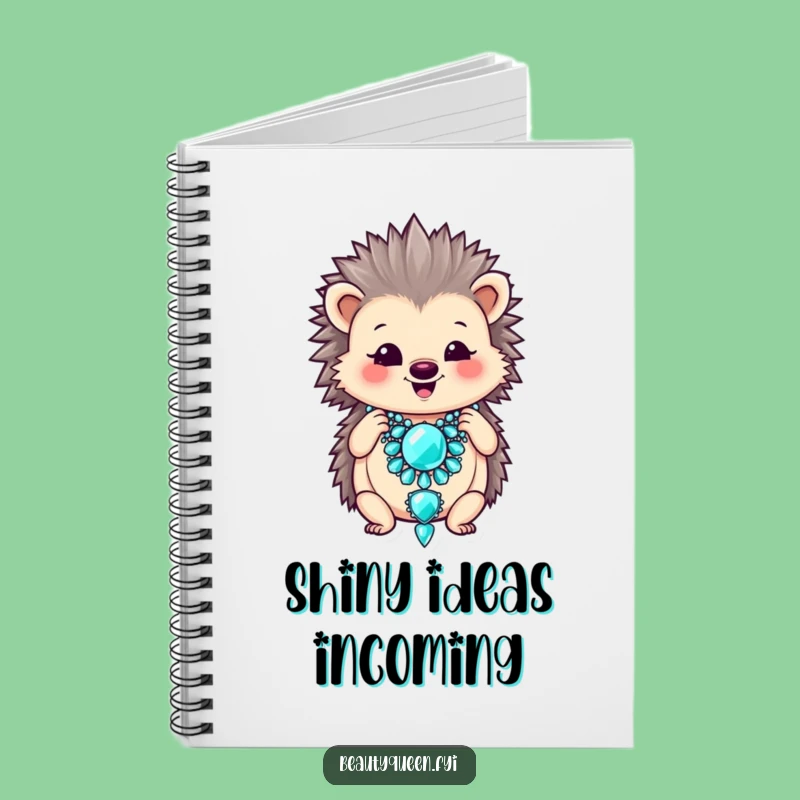 Funny Hedgehog Necklace Notebook: Glam Journal, Hilarious Stationery Gift