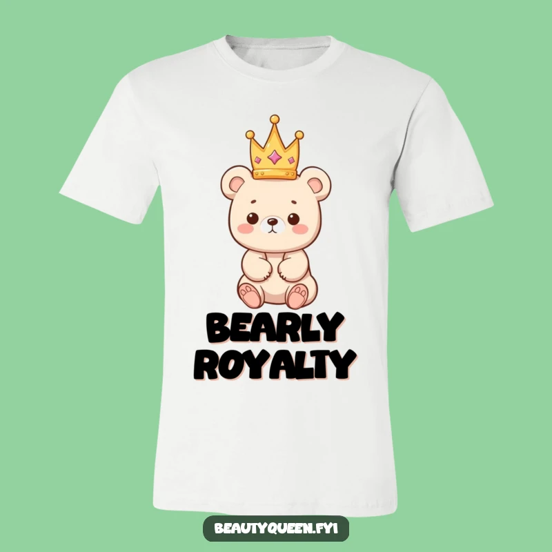 Funny Bear T-Shirt: Cute Crown Balancing Cub Tee for Fun