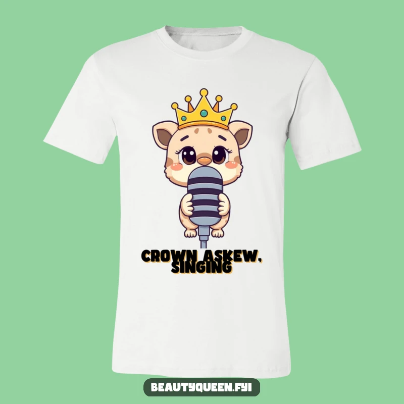 Funny T-Shirt: Curious animal crown askew microphone, voice your humor