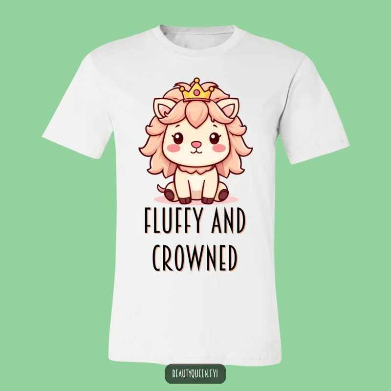 Funny T-Shirt: Cheerful animal fluffy mane and crown, wear your joy