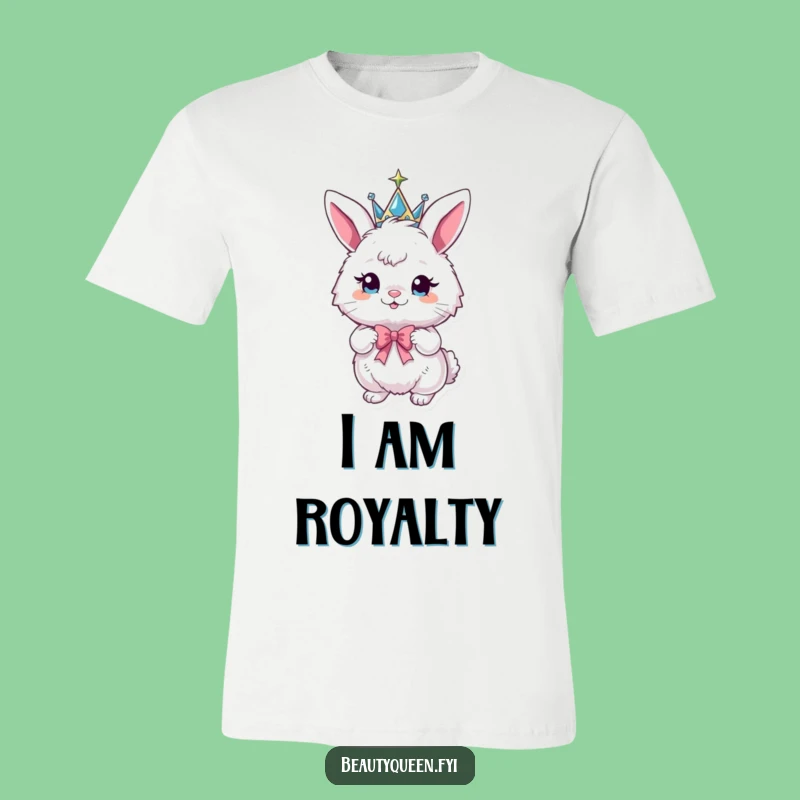 Funny Bunny Crown T-Shirt - Humorous Apparel for Playful Royalty