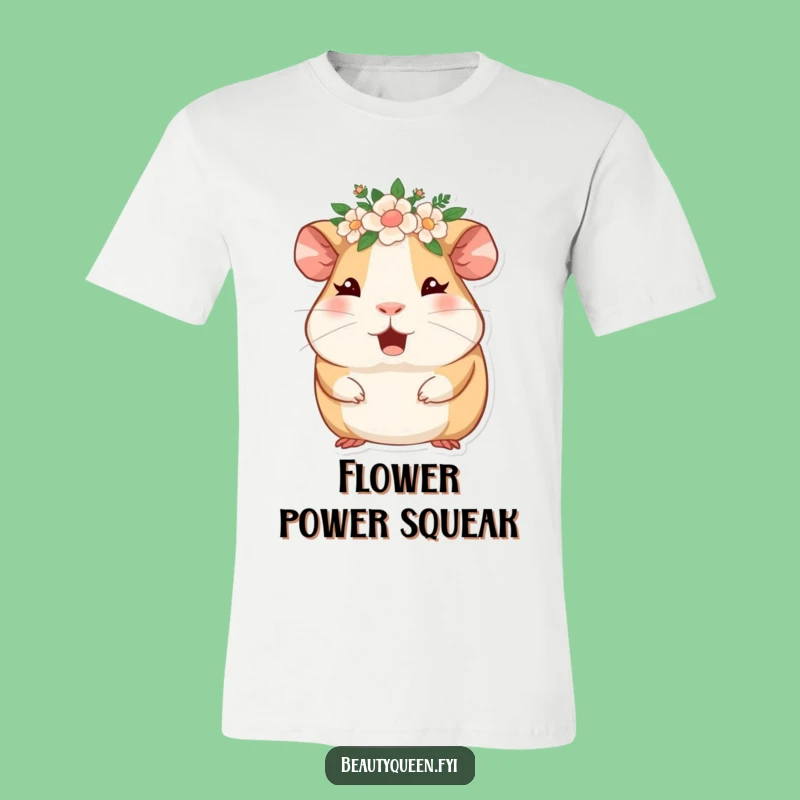 Funny Guinea Pig Floral Crown T-Shirt: Wear Your Giggles with Style