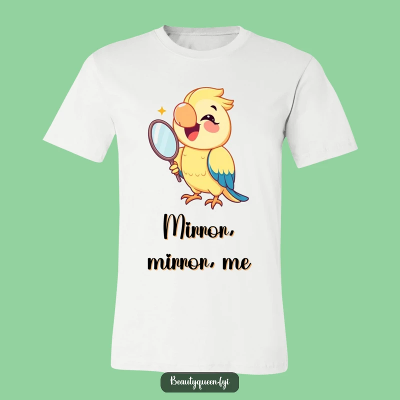 Funny Parrot Mirror T-Shirt: Dazzling Smile Gift for Stylish Comedy Wear