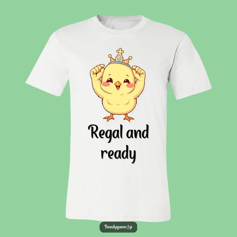 Funny Chick Tiara Tee: Cheerful Royal Peep Top - Best Gift Apparel