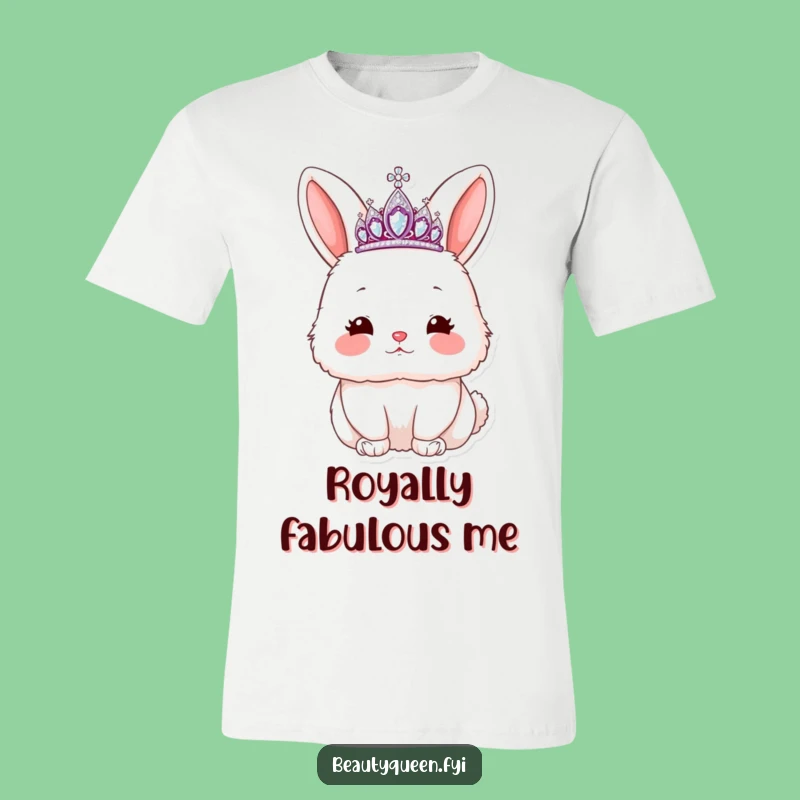 Funny Rabbit Tiara Tee: Fluffy Friend Blowing a Kiss, Hilarious Cute Animal Shirt Gift
