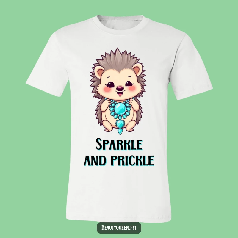 Funny Hedgehog Necklace T-Shirt: Glamorous Spikes, Hilarious Gift Tee