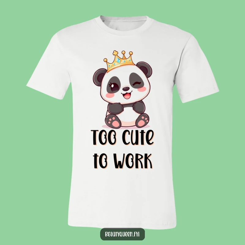 Funny Panda King Crown Tee: Cute & Humorous Panda Apparel Gift