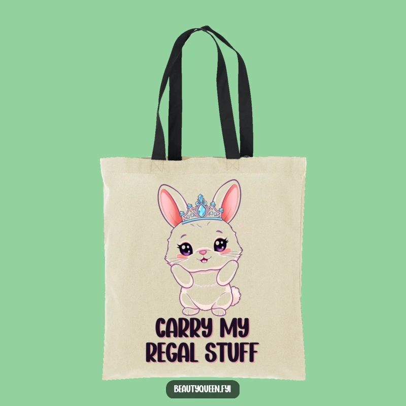 Funny Bunny Tiara Tote Bag: Sparkly & Proud Queen Rabbit Accessory Funny Gift