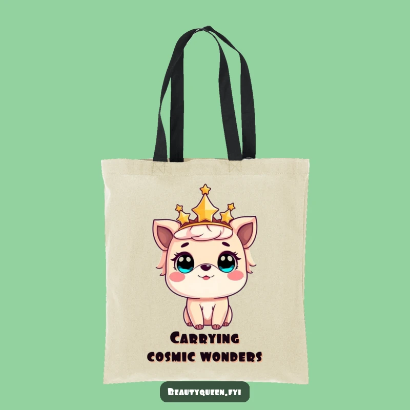 Funny Tote Bag: Star crowned animal amazed, carry your wonder everywhere