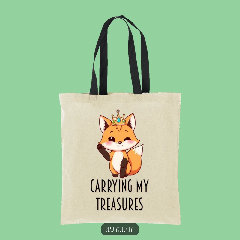 Funny Fox Crown Tote Bag: Stylish & Playful, Perfect Funny Gift