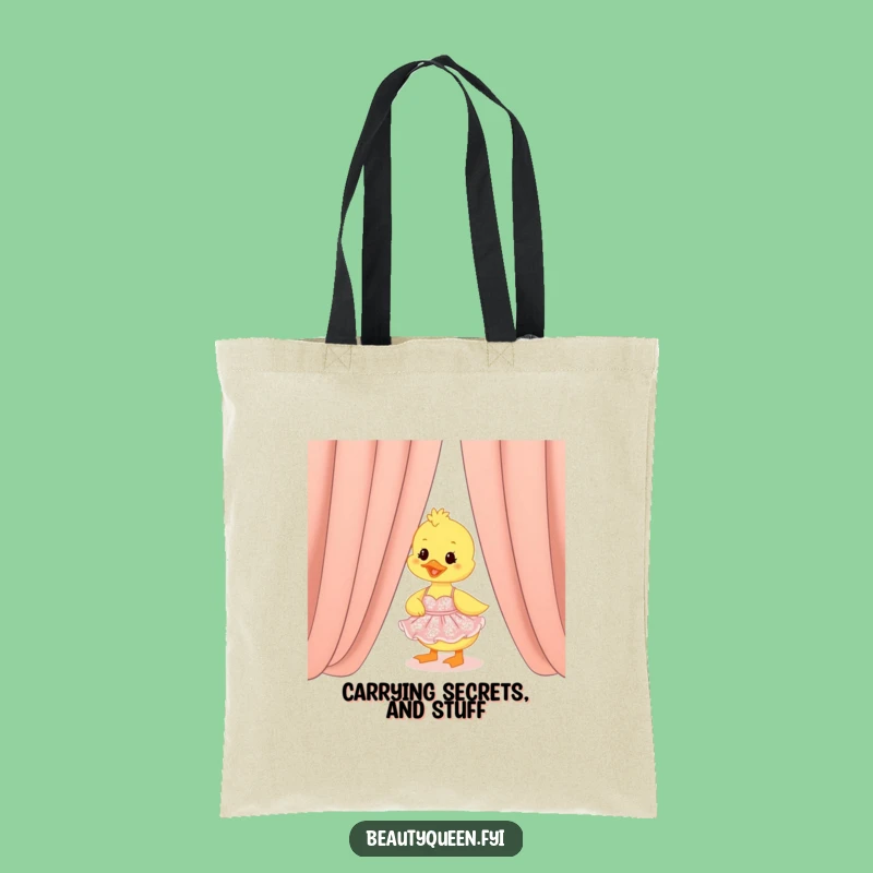 Funny Duckling Shimmer Dress Tote Bag: Chic Peek Accessory Funny Gift!