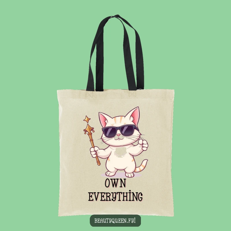 Funny Cat Tote Bag: Cool Sunglasses Regal Carry-All for Errands