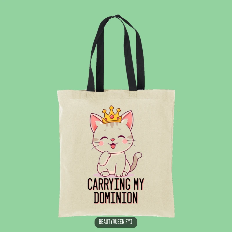 Funny Crowned Cat Tote Bag: Carry Your Essentials with Regal Flair