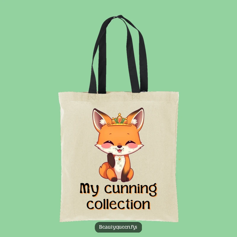 Funny Fox Diadem Tote Bag: Chic & Clever Fox Accessory Funny Gift