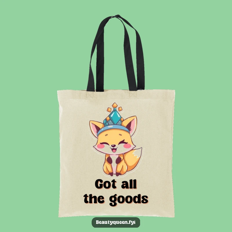 Funny Fox Tote Bag: Bejeweled & Chic for Everyday Fun