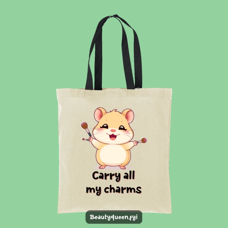 Funny Hamster Makeup Artist Tote Bag - Chic and Hilarious Gift