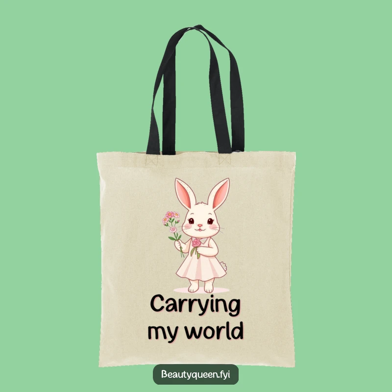 Funny Rabbit Sparkle Dress Tote Bag - Stylish Floral Accessory Gift