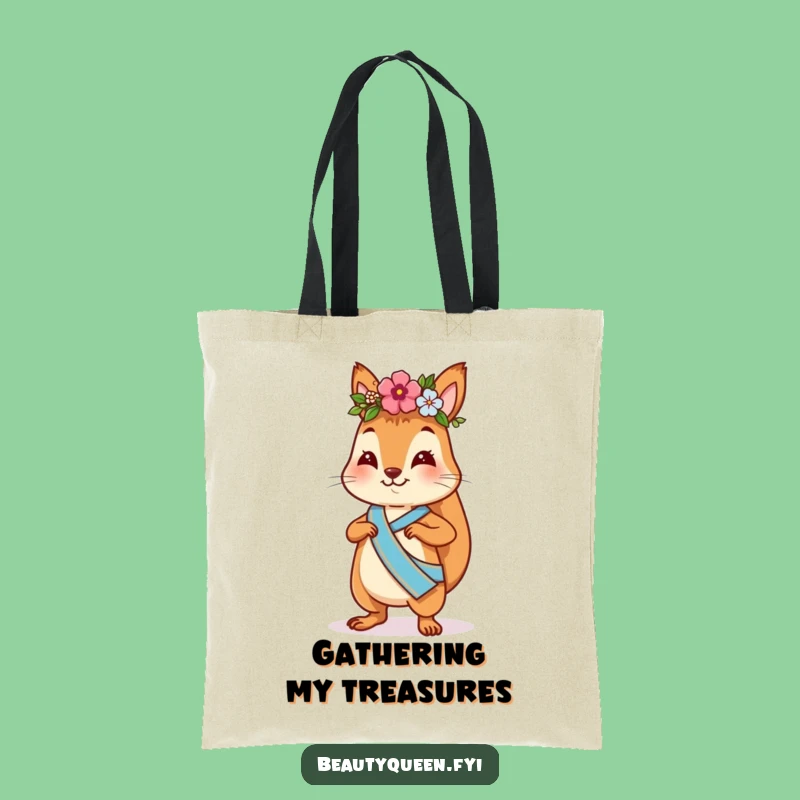 Funny Squirrel Flower Crown Tote Bag: Confident Strutter, Spacious & Hilarious Accessory Gift