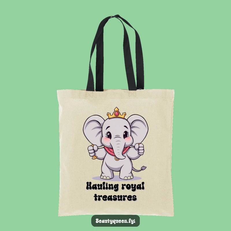 Funny Elephant Pose Tote Bag: Royal Scepter Carry-All Gift for Grand Adventures