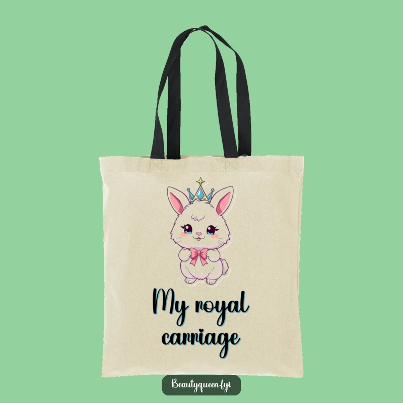 Funny Bunny Crown Tote Bag - Humorous Gift for Stylish Divas
